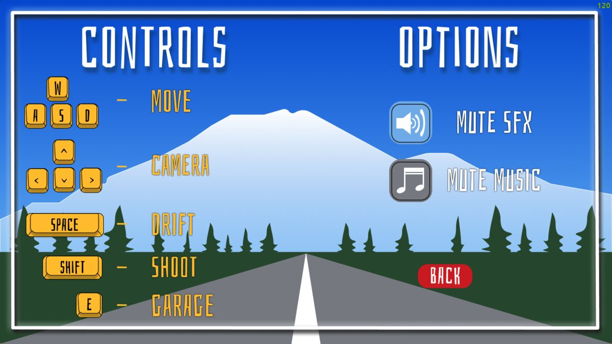 Options. The controls shown change depending on whether a controller is plugged in, and audio and sound effects toggle from the same screen.